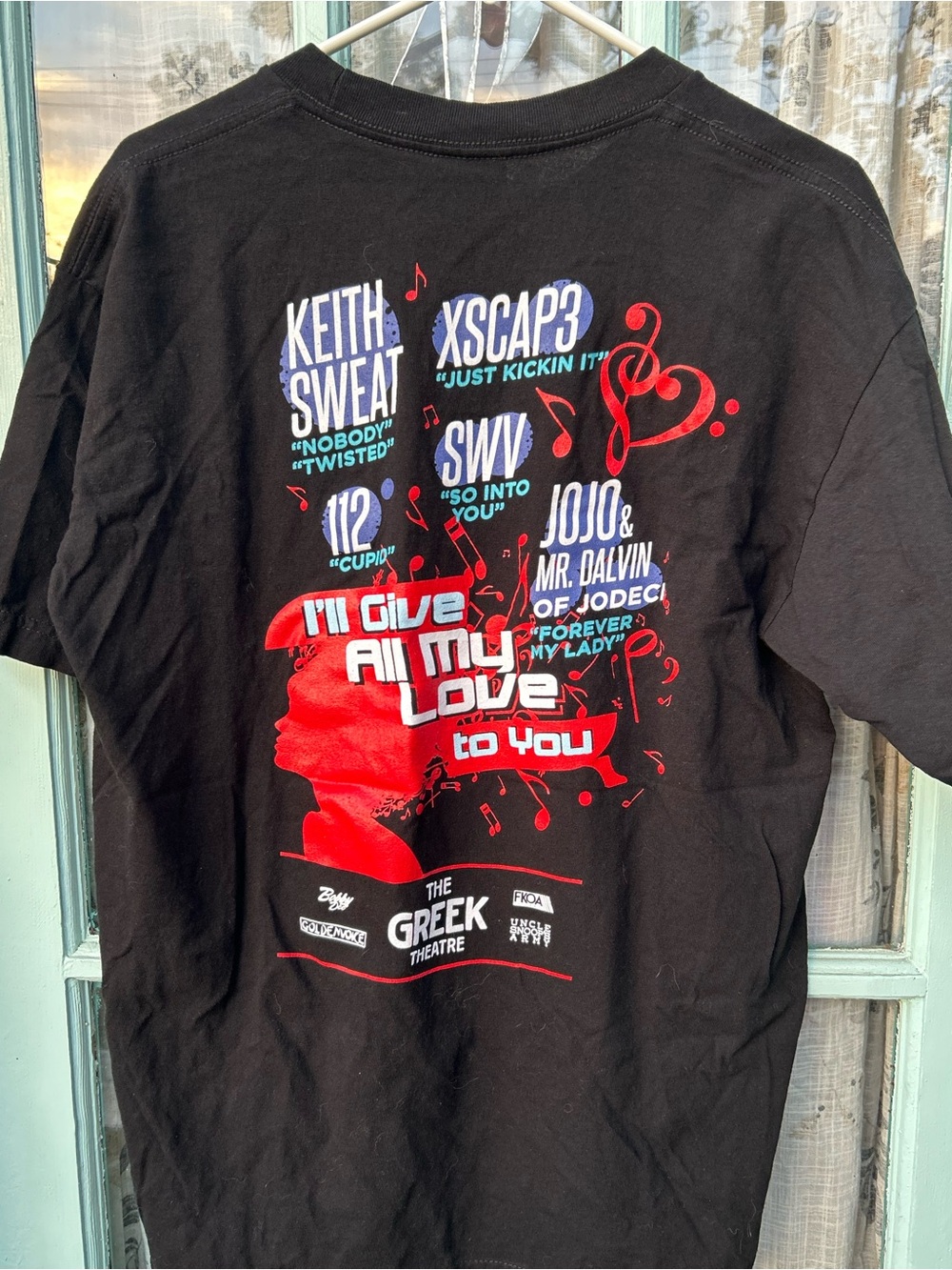 Live Concert Graphic Tee Keith Sweat XSCAP3 112 large concert tee shirt